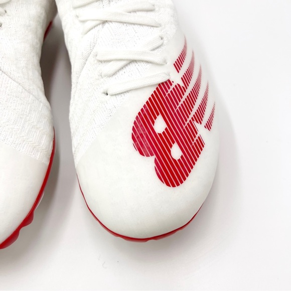 New Balance Mens Red White Burn X2 Low Cut Lacrosse Cleats Shoes Size 6.5 - Picture 5 of 12